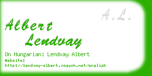 albert lendvay business card